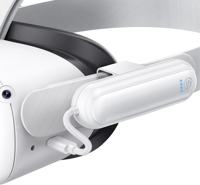Kinwin حزمة بطارية لجهاز Oculus Quest 2، بطارية ممتدة بسعة 20000mWh لملحقات Meta Quest 2، حزمة بطارية سماعة VR بشحن سريع 10W، شاحن خفيف الوزن وقابل للنقل لوقت لعب إضافي من 2-4 ساعات - Image 1